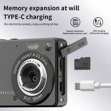 4K Portable Vlogging Camera 50MP Digital Camera, 16X Optical Zoom, 2.8'' LCD Display, Continuous & Timer Shooting, 700mAh Battery, SD Card Sold Separately - View 10
