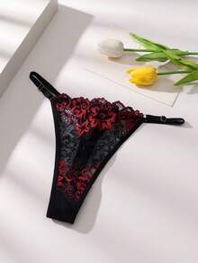 4pcs Women's Seamless Two-Tone Lace Patchwork Adjustable Waist Plus Size Sexy Panties, Elastic Breathable Comfortable Skin-Friendly Underwear - Multicolor - View 5