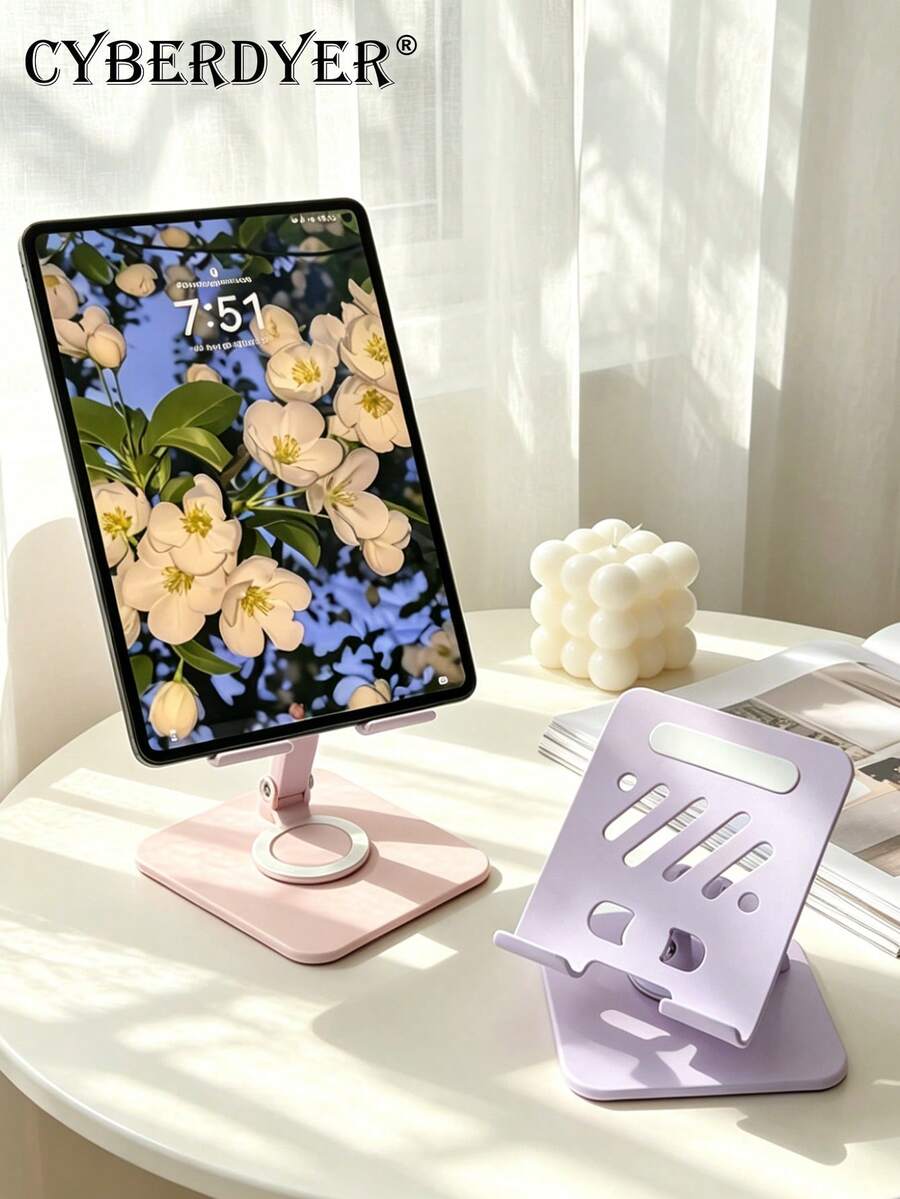 CyberDyer Giá đỡ máy tính bảng để bàn, phụ kiện máy đọc sách gấp gọn, phù hợp cho thiết bị 4.7-13 inch, giá đỡ gấp gọn di động, phù hợp cho văn phòng và nhà bếp
