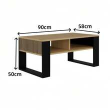 Multifunctional Household Coffee Table / End Table / Small Table / Gathering Table / Storage Table / Nightstand, 90cm Long, Sturdy Black Iron Frame , Suitable For Home, Bedroom, Living Room, Study, And Other Spaces. - Multicolor - View 13