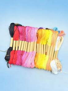 12/24/50 Colors Embroidery Thread, 6 Strands Per Thread, 7.5m Long, Vibrant Colors, Random Assortment, Colorfast And Fade-Resistant Cross Stitch Thread, For Embroidery Enthusiasts - Yellow Label Cross Stitch Thread - View 3