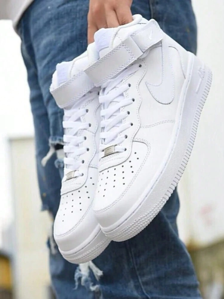 Nike Air Force 1 '07, Comfortable, Versatile, Durable, And Slip-Resistant Mid-Top Sneakers For Men, Pure White. - White - View 1