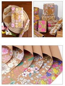 1 Gulungan Kertas Pembungkus Kado Motif Bunga Lukis Tangan (Gaya Alami), Gulungan Kertas Kraft Motif Bunga, Ukuran 43cm x 3m; Kertas Pembungkus Ukuran Besar, Cocok untuk Kado, Buket, dan Kemasan Kerajinan DIY, Sempurna untuk Pernikahan, Ulang Tahun, Liburan, Pesta, dan Berbagai Acara Lainnya - beraneka warna - View 7