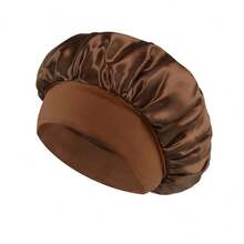 2pcs Luxury Silk Satin Sleep Caps, Solid Color Design With Elastic Headband, Lightweight And Comfortable For All-Night Wear, Suitable For Hair Care And Post-Shower Use, Fits Scalp Perfectly With Excellent Wearing Experience - Regular Model - View 13