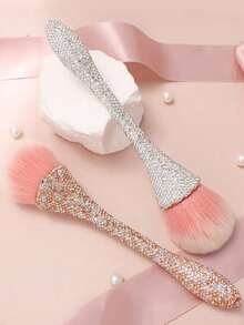 Luxury Rhinestone Makeup Brush, Handmade Rhinestone Makeup Brush, Extra Large Single Head Soft Bristles, Blush Brush, Women's Makeup Tools, Foundation Brush/Powder Brush/Highlighter Brush/Contour Brush/Blush Brush/Nail Cleaning Brush/Nail Art Brush/Perfect Gift For Girlfriend Or Loved One, Travel Essential - Multicolor - View 10