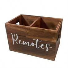 Wooden Remote Control Holder, Desktop TV Remote Storage Box, Multi-Functional Storage Organizer, Box-Style, Cabinet-Style, Shelf-Style Outdoor Storage Supplies - Multicolor - View 9