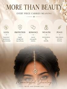 outingfit 1pc Vintage Bridal Forehead Chain Pearl Hair Chain Wedding Jewelry - Gold - View 6