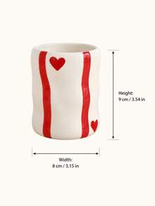 1pc Heart Pattern Utensil Holder, Multi-Use Kitchen Cutlery Organizer, Spoon Fork Chopstick Storage Cup, Cute Tabletop Storage Container For Kitchen & Dining Room - Multicolor - View 7