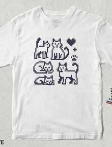 Pixel Art Palm Tree T-Shirt_ Tropical Island Cotton Tee.Jpg - 白色 3 - 查看 1