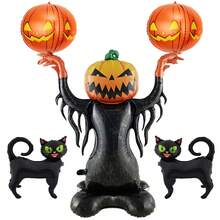 Stand Pumpkin Man Balloons Set Halloween Cat Balloon Skull Pumpkin Head Halloween Decorations Party Supplies Halloween - View 5