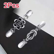 1 Buah/2/4 Buah Klip Sweater Tanpa Jahitan yang Tidak Merusak, Klip Syal Rantai Bunga Perak, Gesper Pengencang Ujung Kemeja, Aksesori Pengencang Pinggang Gaun - MultiWarna - View 22