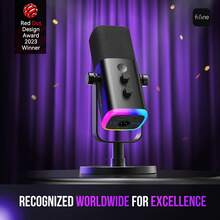 USB/XLR Dynamic Microphone Suitable For Podcasting, PC/Computer Gaming Live Streaming, With RGB Lighting, Mute Button, Headphone Jack, Desktop Stand, Professional Singing Microphone - FIFINE AM8 (Global Version) - View 3