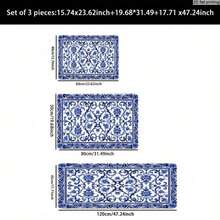 1pc Kitchen Rugs With Blue And White Floral Scroll Pattern, Multiple Specifications Available, Decorative And Functional For Kitchen, Bedroom, Living Room, Dining Room, Bathroom Entry, Ideal As Housewarming, Holiday, Birthday Gift - Multicolor - View 4