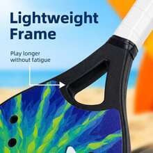 Plastic Beach Tennis Racket, Drainage Hole Design, One-Piece Frame, Anti-Slip Wrapped Handle, Suitable For Beach Sports, Leisure And Training - Multicolor - View 4