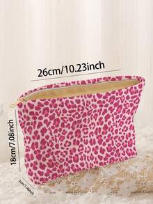 1pc Portable Cosmetic Storage Bag Animal Pattern Double-Sided Print Travel Zipper Makeup Bag Multi-Function Toiletries Organizer - Multicolor - View 3