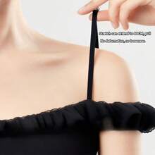 1/3pairs Adjustable Thin Bra Shoulder Straps Replacement, 0.5cm Spaghetti Elastic Bra Strap, Multi-Way Halter / Cross Back / Regular Wear, Non-Slip Bra Strap Extender For Tube Top Camisole, 3 Colors Black/Nude/White - Multicolor - View 9