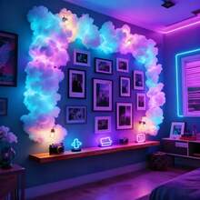 AJK 149 Inch Glowing 3D Lightning Thundercloud Light, RGB LED Full Color Changing, USB Operated Ambient Lamp. Perfect For Bedroom And Party Scene Layout. An Ideal Gift For Gamers, Weddings And Birthday Celebrations - 149 Inch - View 5