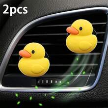 1/2pcs Yellow Duck Car Air Vent Aromatherapy Clip, Cute Design, Decorative Fragrance Diffuser - Little Yellow Duck Air Vent Clip - View 12