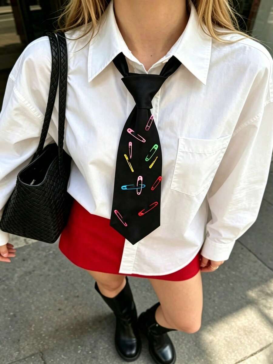 20 Pieces Of Creative Punk-Style Colorful Pin Decorative Ties For Suits, - Multicolor - View 1