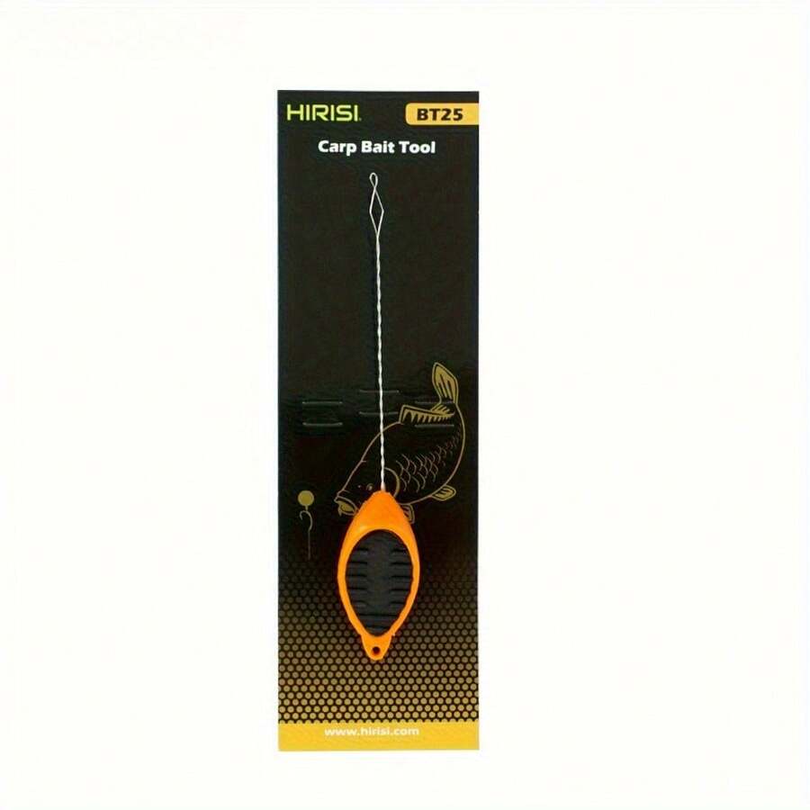 1pc Carp Fishing Bait Needle With Knot Hole And Plastic Handle, Baiting Tool For Pellets - Orange - View 1