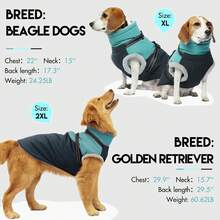 1pc Dog Jacket With Harness, Winter Dog Coat With Zipper Closure, Warm Pet Fleece Down Jacket With Reflective Strip And Fur Collar, Waterproof Snow Suit For Small, Medium And Large Dogs - Green - View 7