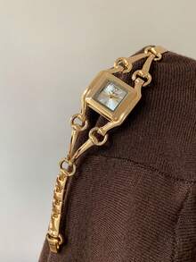 Elegant And Exquisite Women's Quartz Watch, Featuring An Asymmetrical Gold Design - Gold - View 7