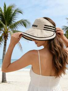 1 Pc Foldable Sun Hat With Brim, Suitable For Summer, Can Cover Face And Protect From Sun, Can Be Worn With Ponytail, Wide Brim Sun Hat, Mainly Used For Sun Protection And Portability, Suitable For Sports, Beach, Golf, Hiking And Other Activities - Multicolor - View 4