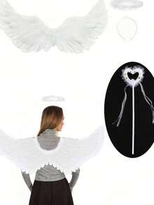 Angel Feather Floating Wings, Suitable For Valentine's Day, Ramadan, Easter, Holiday Party Costume, With Elastic Shoulder Straps, Fit For Women Adult Cosplay - View 5