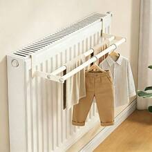 Thickened Metal Double-Bar Radiator Drying Rack, No Drilling Required, Metal Material, Space-Saving, Laundry Drying And Heating, Wall-Mounted Radiator Drying Rack, Suitable For Clothes, Towels, Shoes Quick Heating, Fits Most Radiators - Multicolor - View 11