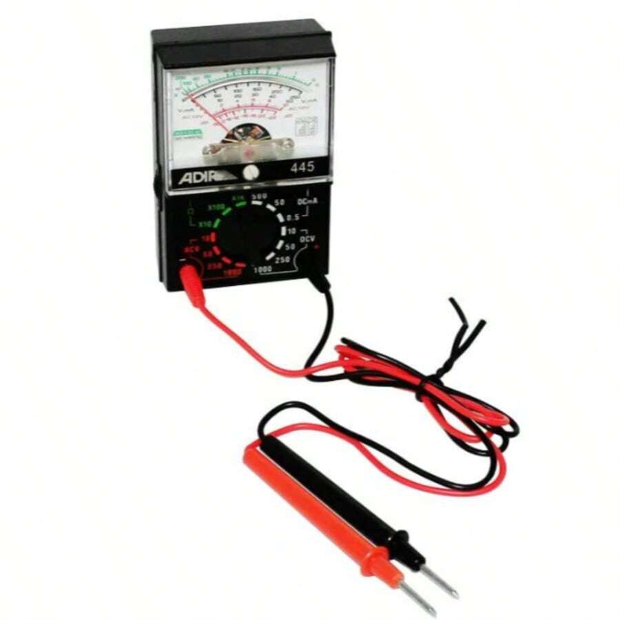 Adir 445 Analog Multimeter - 5 Function Electrical Tester - School And Workshop Instrument With Color Scales - Black - View 1
