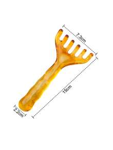 1pc Head Massager, Beeswax Resin 6-Claw Acupoint Comb, Scalp Relaxation And Stress Relief - Multicolor - View 12