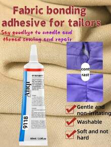 30ml/50ml - Lem Kain Kuat yang Dapat Dicuci - Cocok untuk Menjahit, Kerajinan DIY, dan Perbaikan Pakaian - Lem Transparan, Tidak Perlu Jarum, Mudah Diaplikasikan, Dengan Nozzle Presisi, Cocok untuk Kain Non-Woven Lembut, Penggunaan Rumah Tangga Sehari-hari (Dikirim Secara Acak, Model Baru dan Lama) - A - View 6