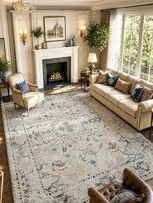 Living Room Rug, Light Gray Vintage, Large Size Soft. Suitable For Kitchen, Dining Room, Bedroom, Living Room, Indoor/Outdoor, Office, Hallway, Anti-Slip Door Mat, Corridor, Study. Faux Cashmere Holiday Decor Rug. - Apricot - View 9