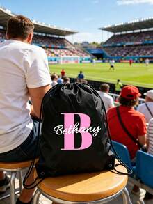 Personalized Initial & Name Drawstring Backpack, Personalized Multicolor Sports Drawstring Backpack, Back To School Drawstring Backpack, Swimming Bag, Gym Bag, After School Activity Bag, Team Sports School Travel Party Gift Bag, Christmas Gift - Multicolor - View 8