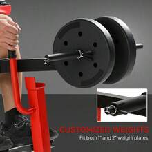 Soozier Adjustable Steel Seated Calf Raise Exercise Strength Training Gym Equipment, Red-XY205336 - A91-055V00RD - View 7