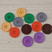 MIBORIL 50pcs/10mm Multi-Color Thin Edge Round Resin Black & White Doll Clothing Buttons Sewing Buttons 4-Hole Hand-Sewn Buttons - Multicolor - View 6