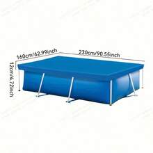 [Blue Dustproof & Waterproof Pool Cover] UV-Resistant Blue Pool Cover With Drawstring - Provides Dustproof, Waterproof, And Rainproof Protection For Above-Ground Pools, Rectangular Pool Cover, Ground Pool, Pool Cover Accessories, Hot Tub Cover, Rectangular Spa Cover, Offers Excellent Protection, Pool Net Cover For Underground And Above-Ground Rectangular Pools, Prevents Leaves From Entering The Pool, Dustproof, Debris-Proof, Sunshade, Pool Protection Film, Isolates Insects And Dust, Protects Pool Water Quality - B - View 6