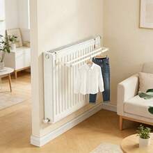 Thickened Metal Double-Bar Radiator Drying Rack, No Drilling Required, Metal Material, Space-Saving, Laundry Drying And Heating, Wall-Mounted Radiator Drying Rack, Suitable For Clothes, Towels, Shoes Quick Heating, Fits Most Radiators - Multicolor - View 9