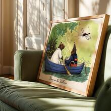 CPWAD 1pc 2D Frameless Canvas Decorative Painting, Vintage Willow Forest Sound Rowing Animal Illustration Poster, Fairy Tale Water Rat Mole Riverside Boat Artistic Wall Art, Suitable For Living Room, Bedroom, Study - 1pcs - View 13