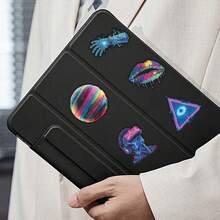 56Pcs PVC Cyberpunk Neon Creative Stickers Journal DIY Notebook Decor Stationery Set School Supplies - 56PCS - View 4