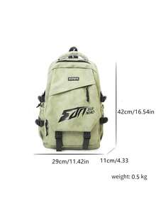 Letter Print Backpack For Teens, Large Capacity Lightweight School Bag, Unisex Campus Bookbag For Middle High School College Students, Casual Daypack - A - View 4