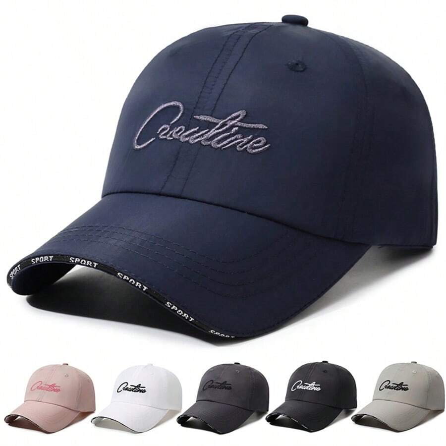 American Vintage Letter Baseball Cap For Women, Oversized Deep Fit, Wide Brim Baseball Cap, Versatile Large Head Circumference Face-Slimming Cap