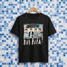 Schwarzes 5 Seconds Of Summer T-Shirt mit ausgefranstem Saum, kurzen Ärmeln, Rundhalsausschnitt, Unisex Pop Punk Vintage - Schwarz - Übersicht 1