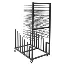 RibasuBB Mobile Art Drying Rack, Iron Canvas Storage Stand, 20 Shelves, 4 Wheels, Black - Default - View 7