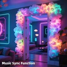 AJK 149 Inch Glowing 3D Lightning Thundercloud Light, RGB LED Full Color Changing, USB Operated Ambient Lamp. Perfect For Bedroom And Party Scene Layout. An Ideal Gift For Gamers, Weddings And Birthday Celebrations - 149 Inch - View 4