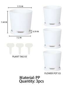 Brand New Plastic Flower Pot With Drainage Holes, Anti-Root Rot, New Material, Home Use With Base - A - View 12
