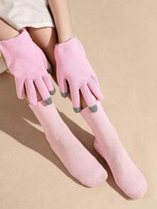 1 Pair Whitening Moisturizing Foot Mask, Suitable For Dry Cracked Feet Care, Gel Heel Socks, Foot Moisturizing - Pink - View 4