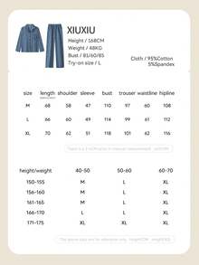 Gongdie Disney 2pcs   Women's Pajama Set, Spring/Autumn Soft Cotton, With Tassel Trim And Cartoon Print Loungewear - Blue - View 6
