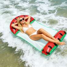 1/2/3PCS Fruit Shaped Inflatable Water Hammock Float, Mesh Pool Lounger, Multi-Use Water Lounge For Adults, Watermelon Pineapple Strawberry Floating Raft For Beach Lake Summer Pool Party - Multicolor - View 4