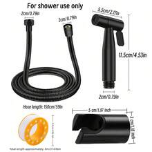 Pressurized Handheld Bidet Sprayer For Bathroom, Hotel Apartment Shower Room Accessory, Modern Minimalist Toilet Brush Spray Gun Set, Bathroom Home Bidet Basin Pressurized Spray Head (4-Piece Set Includes Spray Gun, Bracket, Hose, 1 Roll Of Tape) - Spray Gun - View 4